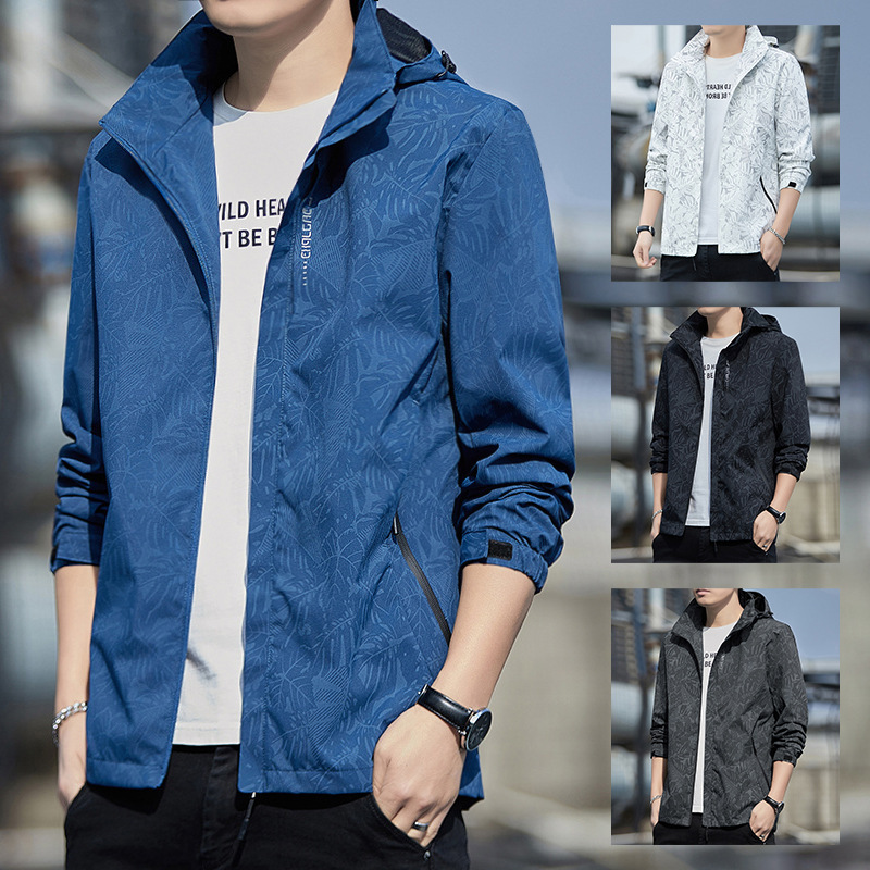 Chaqueta deportiva para hombres 2024 primavera nueva moda casual vestir impermeable chaqueta al aire libre ropa de hombre