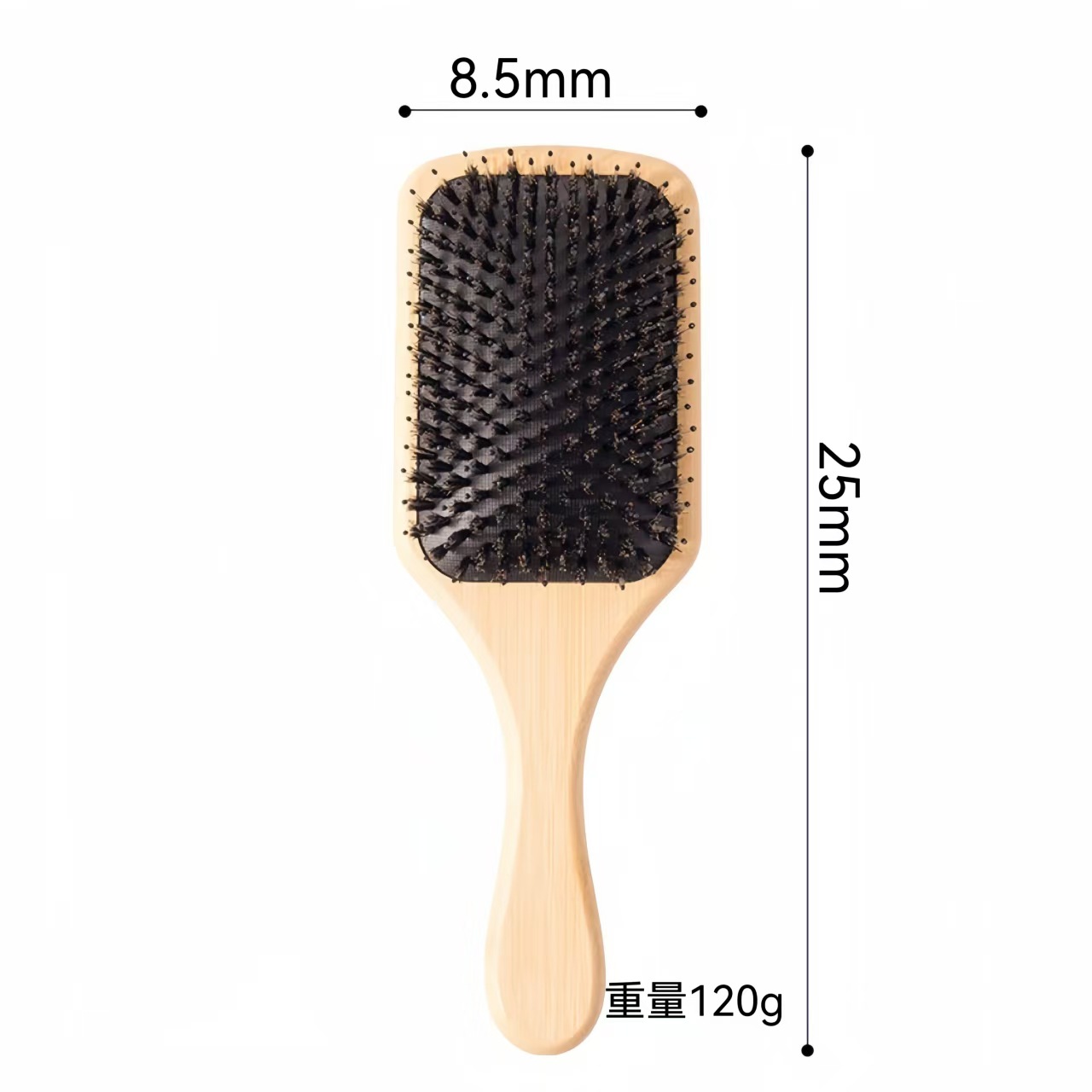 Bambú Nambú transfronterizo, crin de cerdo, bolsa de aire de peluquería, peine de masaje para la cabeza, peine de madera portátil, peine de cabeza esponjoso para el cabello de los niños