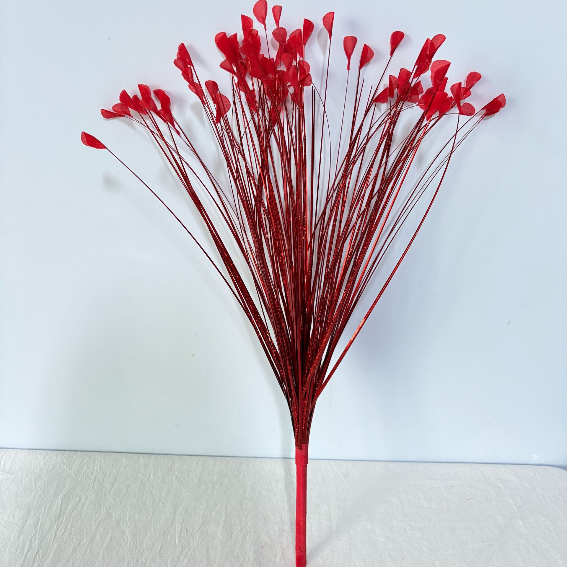 Fábrica directa flores artificiales brillantes de color pavilón plantas accesorios de diseño de flores de caña hojas de cebolla hierba decoración de boda image 14