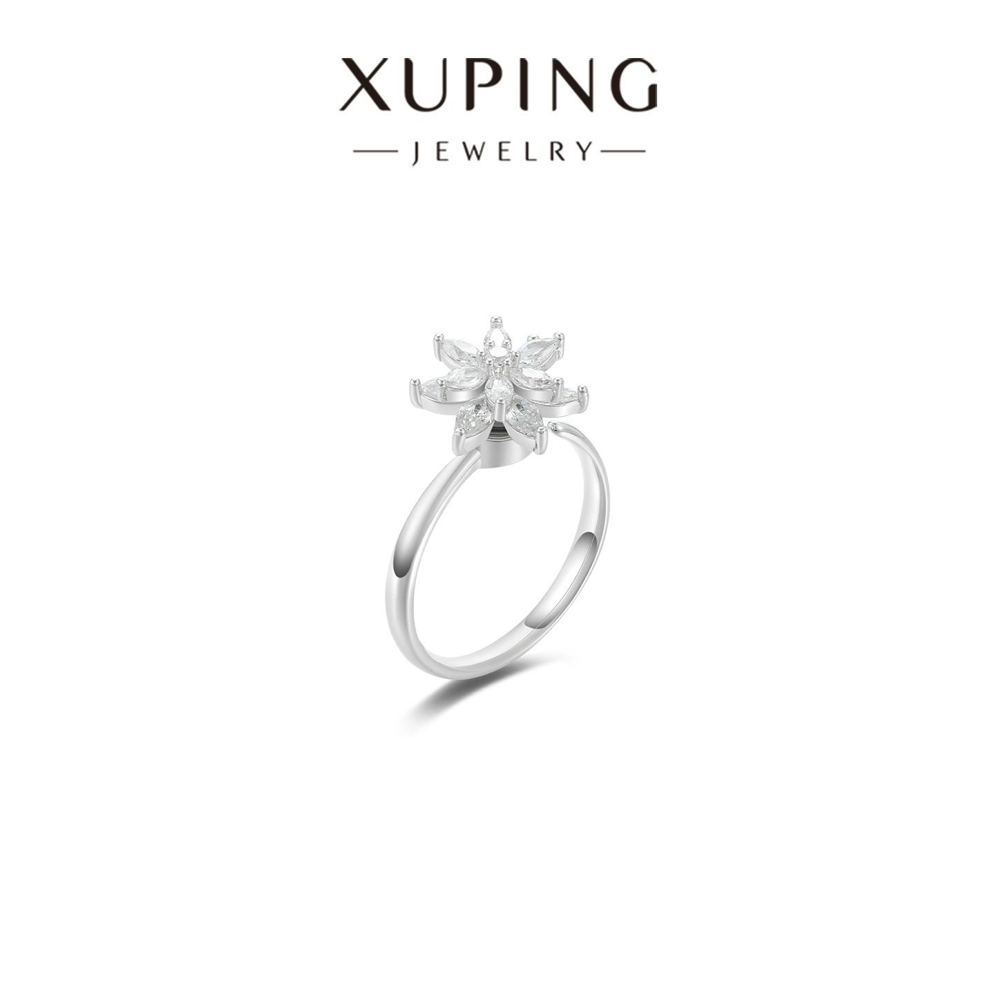Xuping nuevo anillo giratorio de sol de moda nicho de diseño elegante temperamento simple anillo de dedo para mujeres