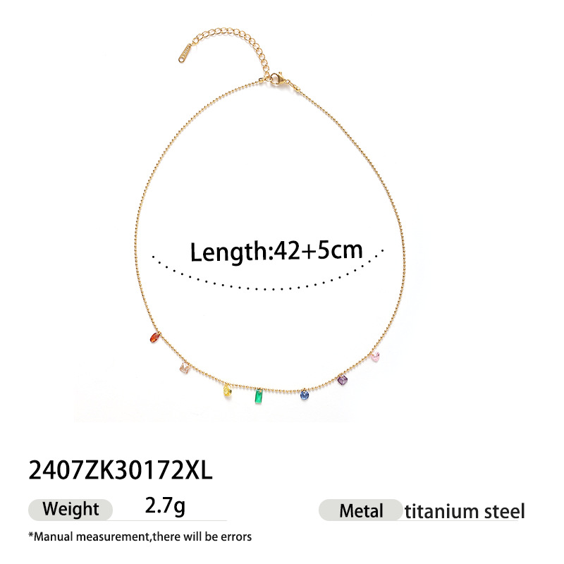 Collar de acero inoxidable de estilo europeo y americano TINA lujo ligero nicho de diseño universal sensación de anillo de borda de zircon para mujeres no desvanecerse