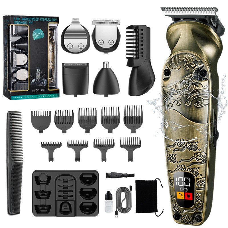 8 - en - 1 corte de pelo multifuncional conjunto de afeitar impermeable tijeras eléctricas domésticas afeitadoras eléctricas para hombres afeitadoras eléctricas