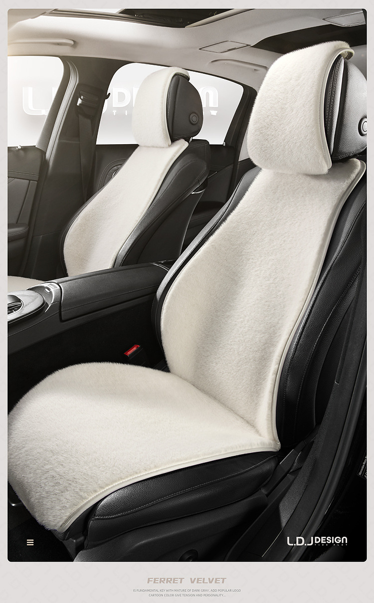 High-End Ferret Velvet Car Seat Cushion Head Pillow Small Three-Piece Autumn and Winter Warm Short Plush Women's Car Seat Cushion