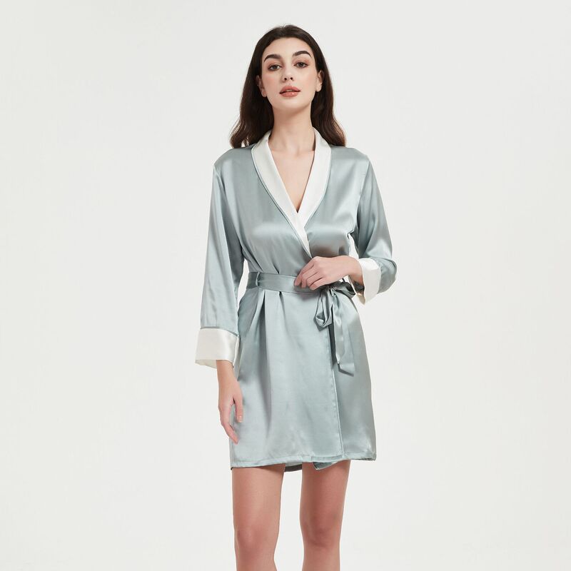 New Red Silk Dressing Gown Bathrobe Mulberry Silk Pajamas Women's Long Silk Nightgown 2340