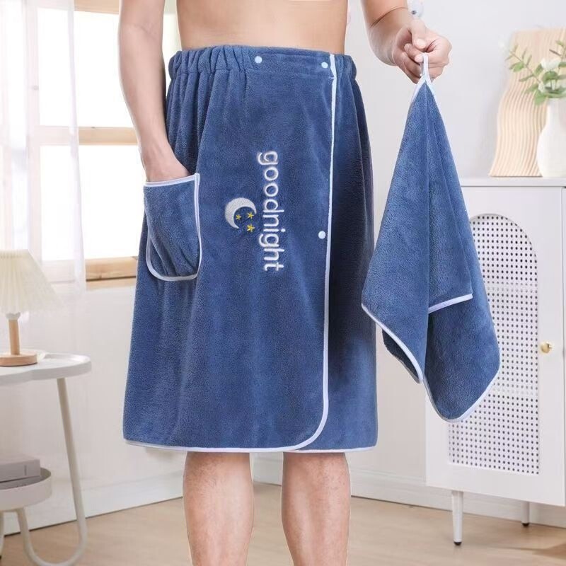 Men's coral fleece wearable bath towel, quick-drying, soft, non-shedding, large beach towel for bathing and swimming Men's coral fleece wearable bath towel, quick-drying, soft, non-shedding, large beach towel for bathing and swimming