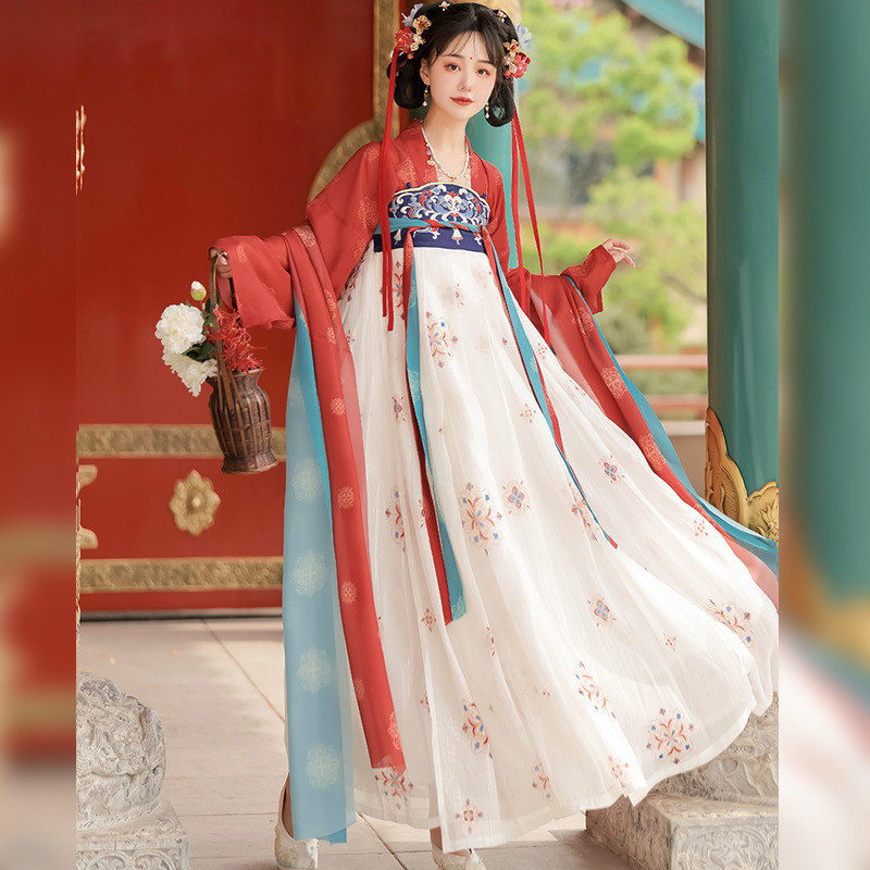 【Linglong】Original Tang-Style Qi Xiong Hanfu for Women, Adult Summer Set, Chinese Style with Han Elements, Everyday Ancient Costume 【Linglong】Original Tang-Style Qi Xiong Hanfu for Women, Adult Summer Set, Chinese Style with Han Elements, Everyday Ancient Costume