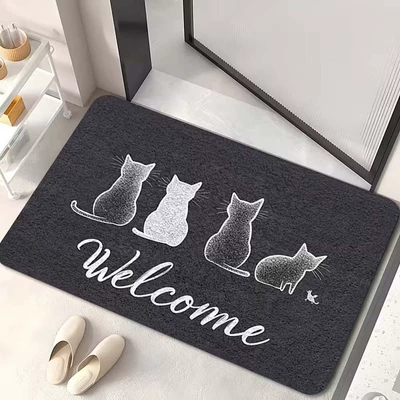 cat decorative floor mat, bathroom absorbent, Avtomobil döşəmə paspasları - little-kitten-9-4060cm-crystal-velvet