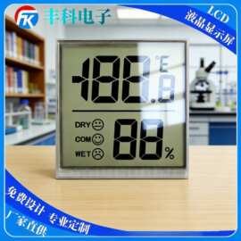 厂家供应小尺寸温湿度计LCD液晶显示屏仪表黑白段码屏断码屏