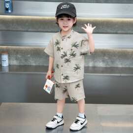 男童夏装短裤套装2026新款儿童装时髦洋气男宝短袖衬衫休闲两件套