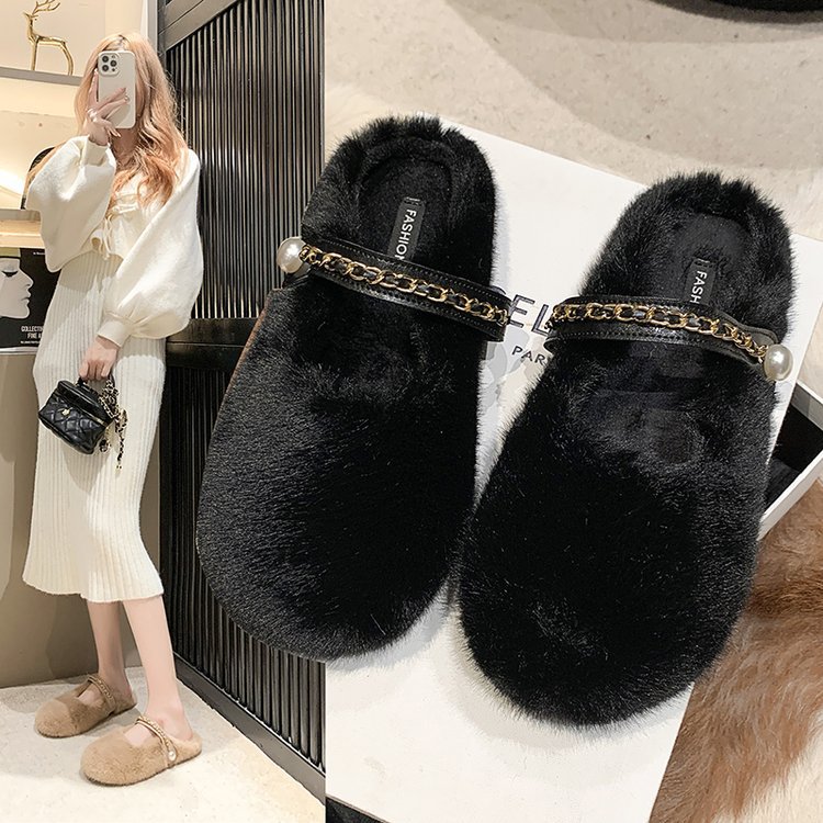 2023 Autunno nuovo peluche dolce e carino scarpe di peluche bianche scarpe da donna che indossano scarpe di cotone calde all'esterno_voghion.com