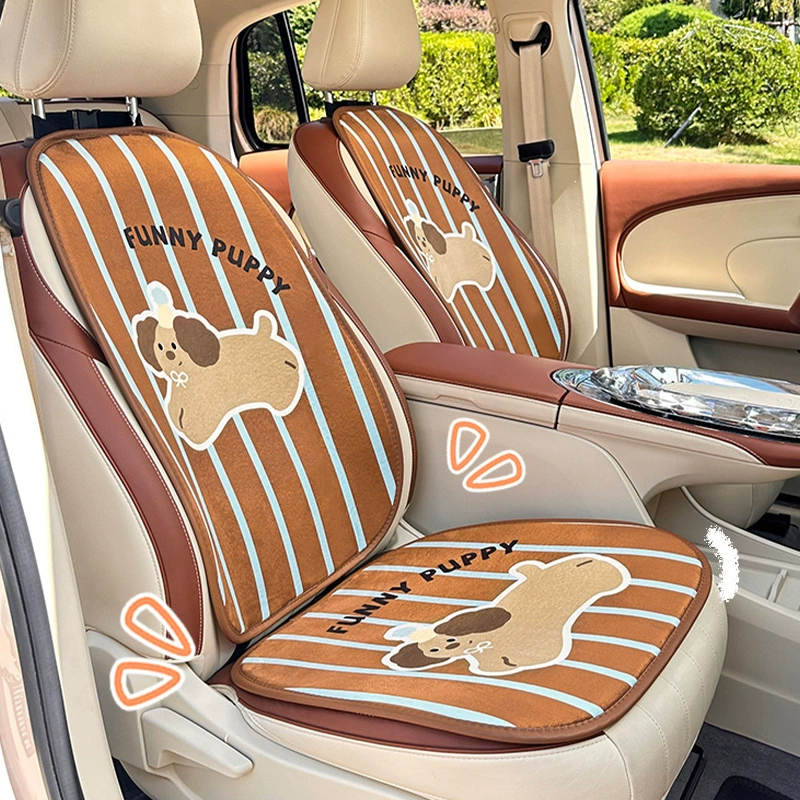 Осенние и зимние подушки для автомобильных сидений, высококачественные, милые мультяшные автомобильные теплые противоскользящие подушки для сидений, плюшевые утолщенные подушки для автомобильных сидений