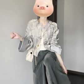 新中式富家千金感穿搭套装女2025秋冬新款独特国风又酷又飒的外套
