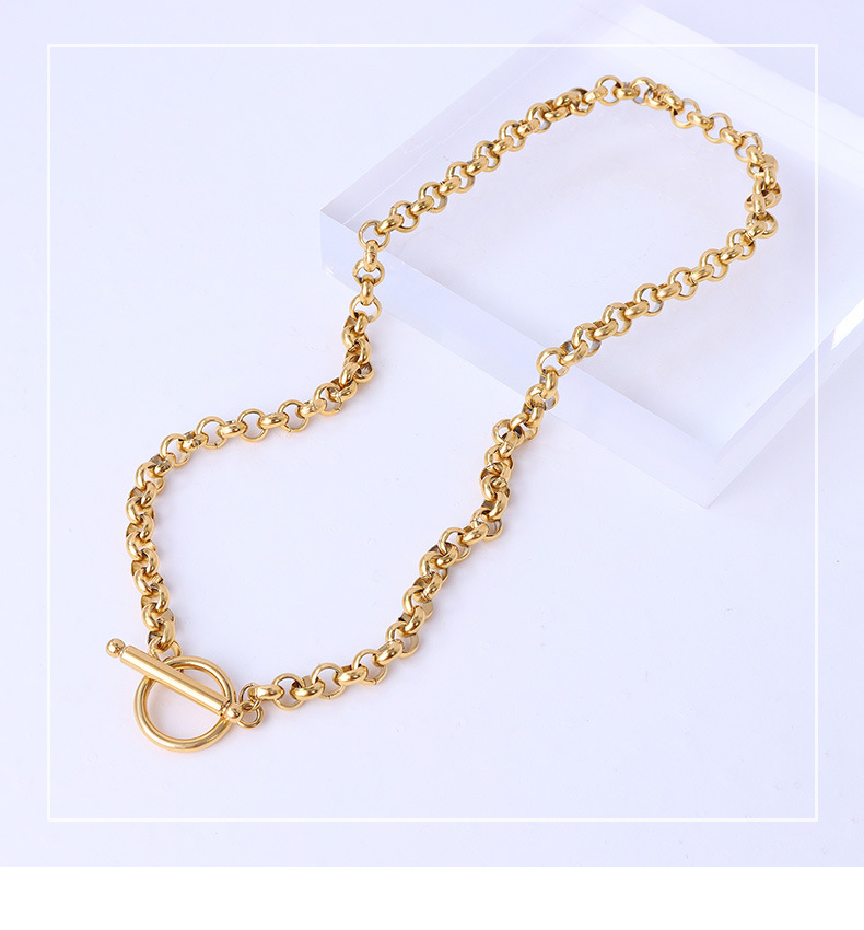 European and American style OT buckle titanium steel necklace jewelry