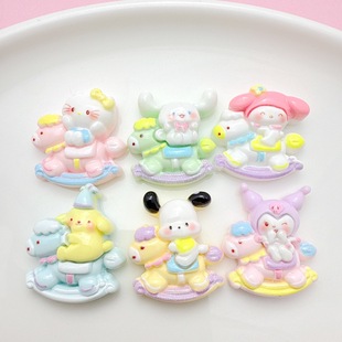 Cartoon Trojan Horse Trinity Resin Accessories Cream Glue DIY Hair Accessories Headline Water Cup Shoe Buckle Decorative Pendant Water Cup