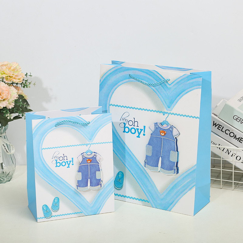 3D贴片撒粉礼品袋手提袋纸袋生日回礼伴手礼物南美婚庆手提袋烫金