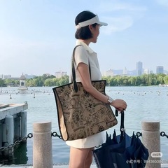 25新款高级感克罗心平替bella同款沙滩包涂鸦印花托特包大容量单