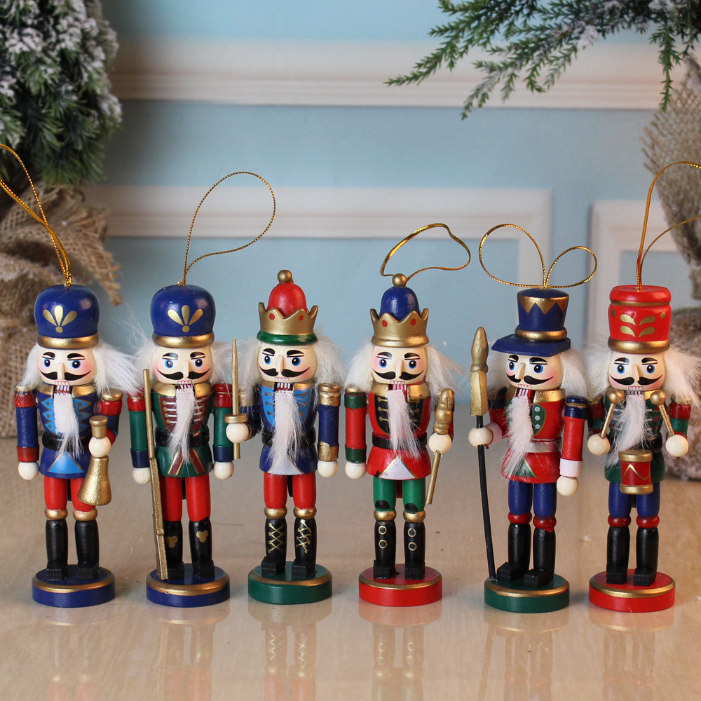13cm conjunto de seis instrumentos de dopamina colgante árbol de navidad Amazon nueces suministros cascanueces soldados en stock