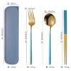 Set, spoon, fork, chopsticks, box, 4 piece set
