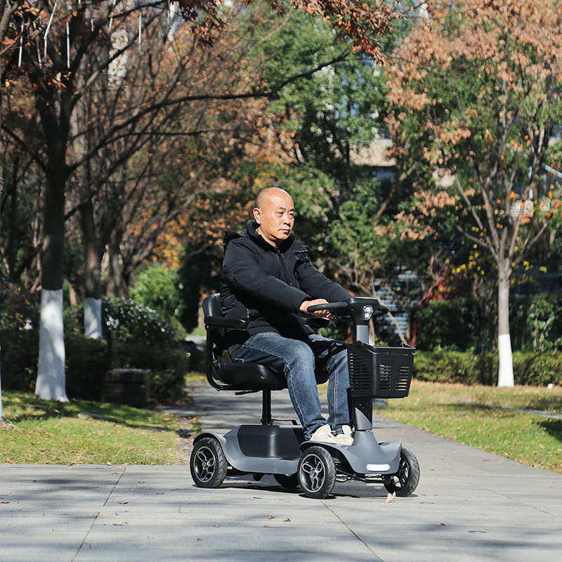 Elderly Mobility Scooter, Four-Wheeled Electric Vehicle for Disabled and Elderly, Small Household Electric Scooter, Low-Speed Folding Electric Vehicle