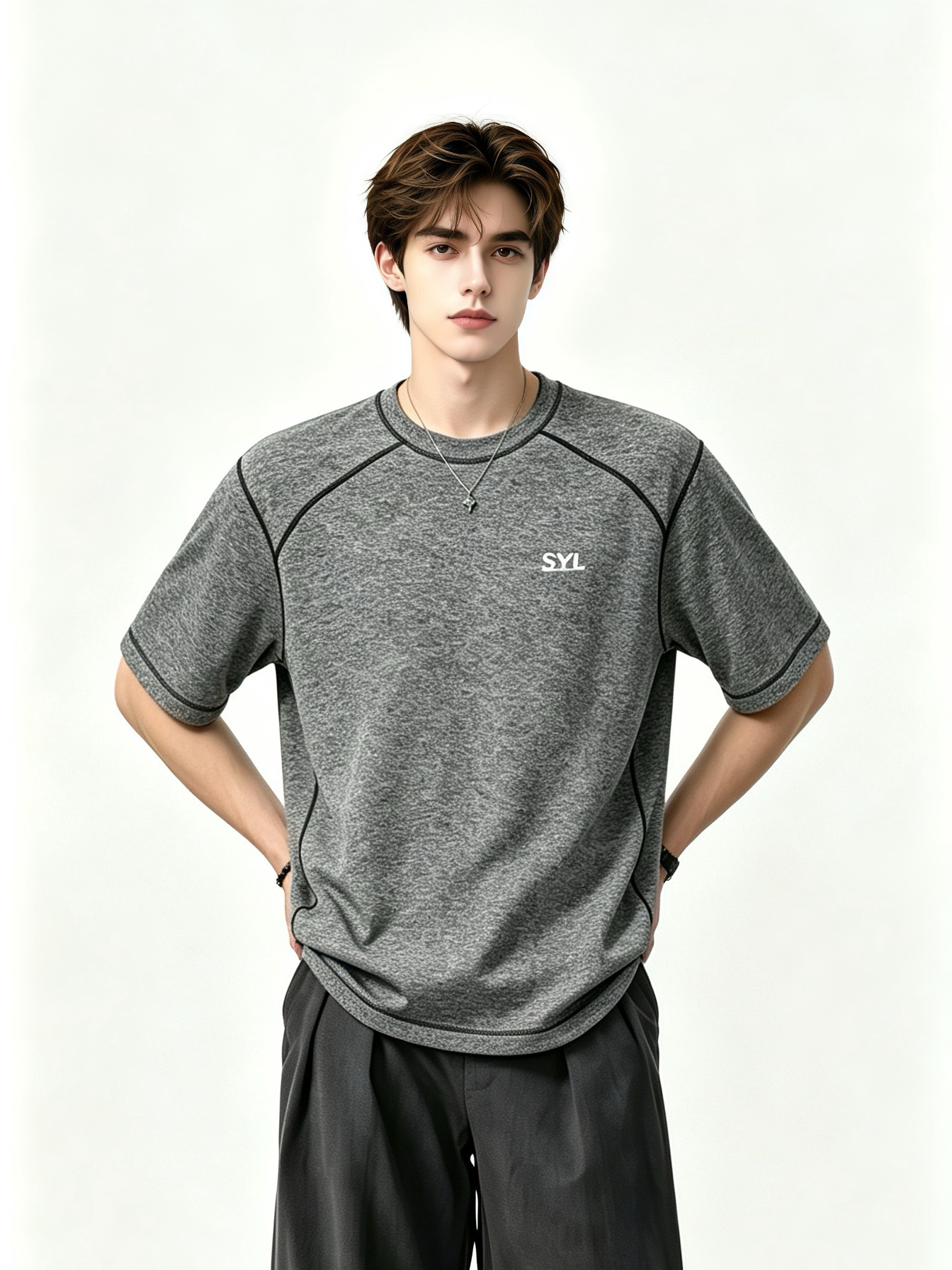 Playera Deportiva de Secado Rápido para Hombre Poliéster y Licra Secado rápido, Transpirable para senderismo y deportes