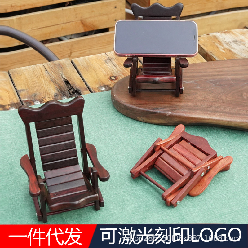 Phone holder from natural wood