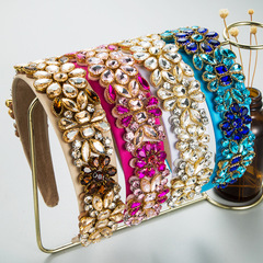 Vintage Retro Trendy & Chic Hair Accessories: European-Style Baroque Wide-Edge Korean Crystal Headband with Harmonious Design