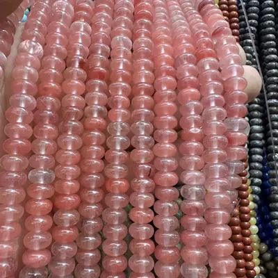 this finished product separation beads, Zərgərlik ara hissələri - red-watermelon-58mmabout-70-80-pieces-white-stone-optimized
