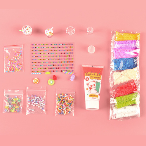 Ice cream handmade diy simulation toy mini colorful snowflake mud making material package cake dessert cup toy