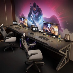 ダブルコンピュータデスクデスクトップホームeスポーツテーブルオフィスデスクシンプルなカップルサイドバイサイドワークベンチ寝室ロングブックテーブル