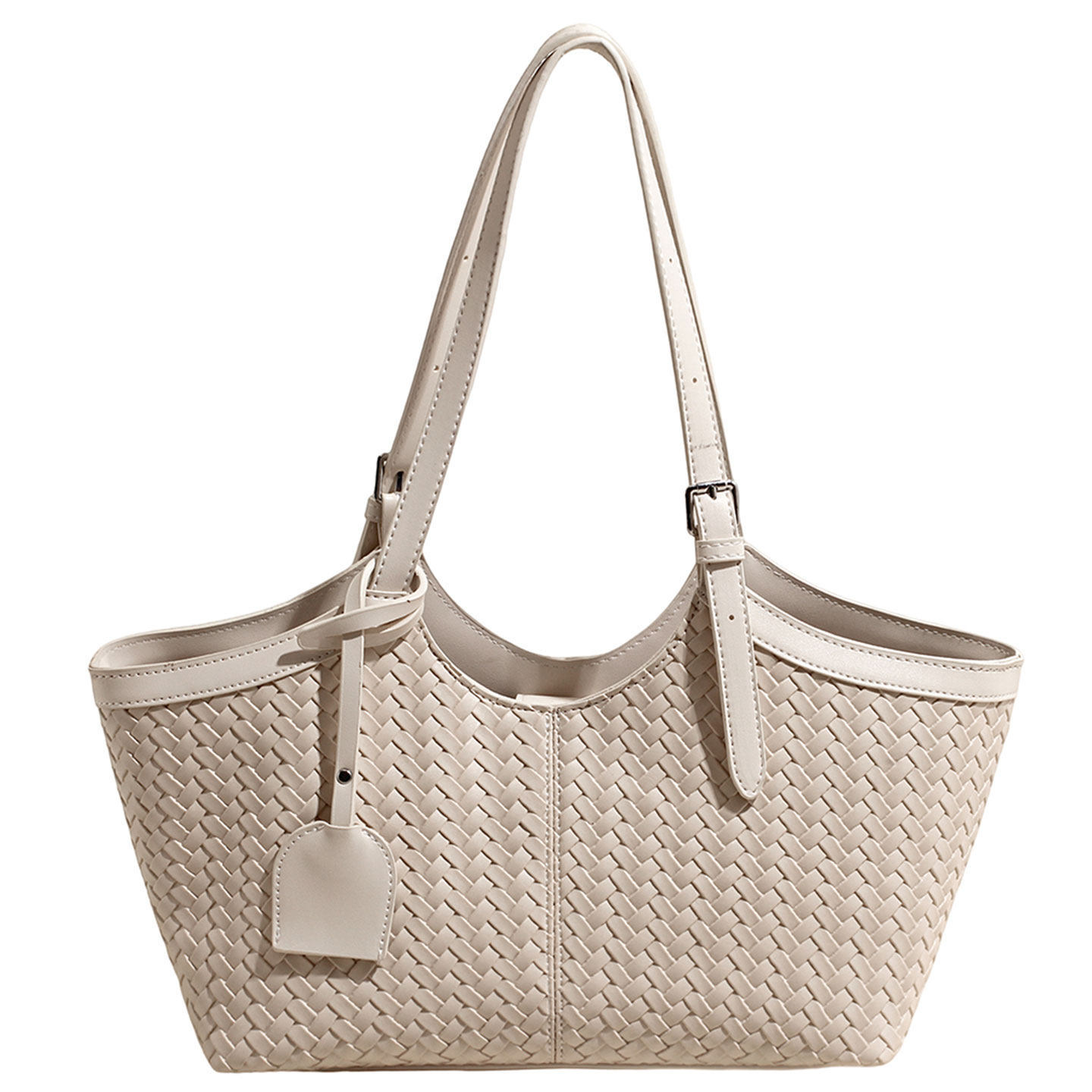 Verano 2026 viaje de viaje sensación de tejido versátil versátil nuevo bolso de mujer bolso cubo popular hombro único