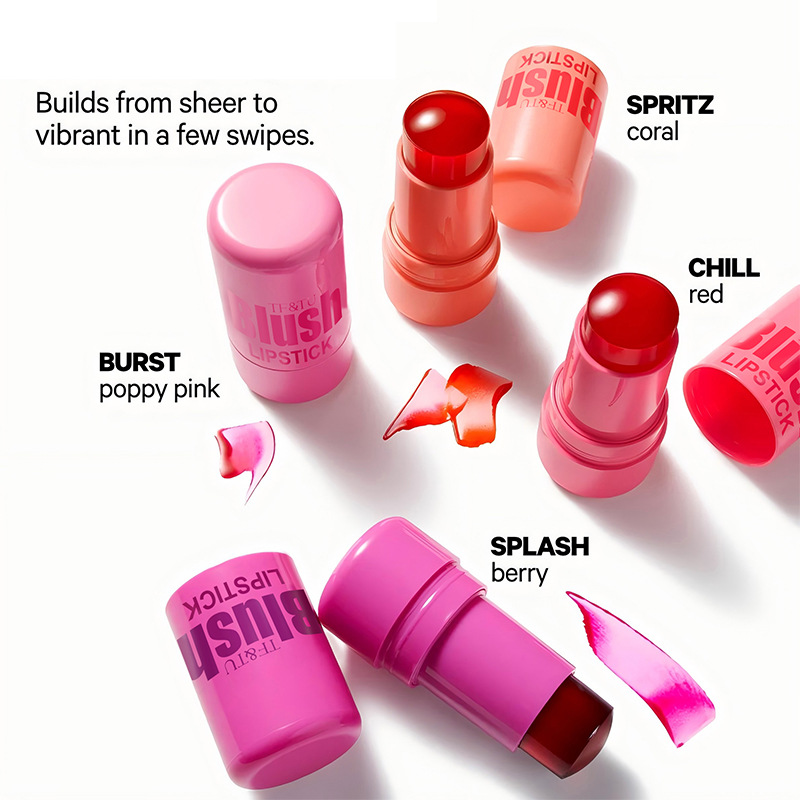 TF&TU jelly blush stick lipstick blush lip cheek dual use four color Q elastic natural contouring color brightening_voghion.com