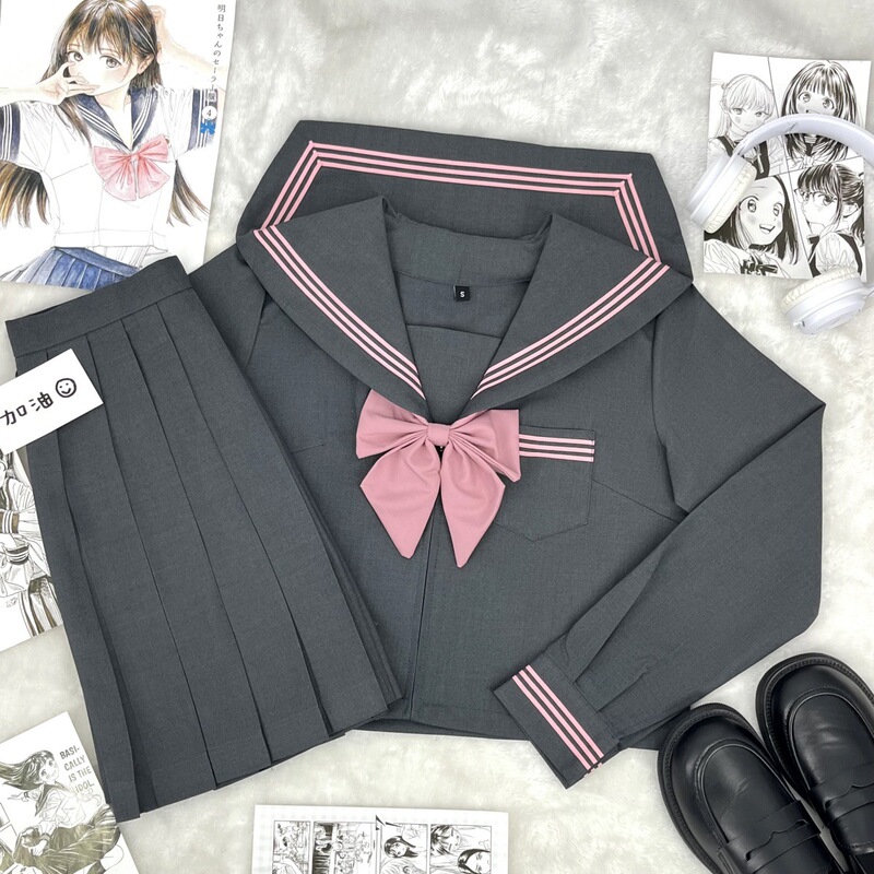【落桜子】オリジナルJK制服甜妹風セーラー服正統日系学院風軟妹班服卒業服|undefined