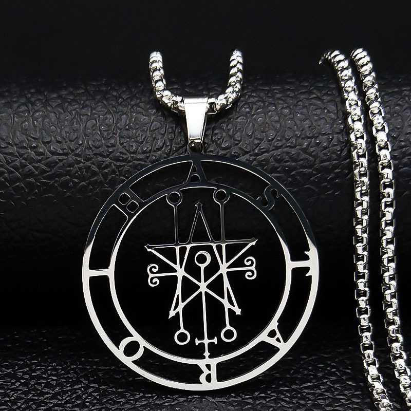 Cross-Border European and American Aliexpress Gothic Fashion Necklace Stainless Steel Baptism Jewelry Pendant Accessory with Digital Elements