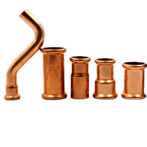 Presión de la tarjeta de una sola tarjeta de cobre rojo codo de presión de la tarjeta de 90 grados alargado y endurecido tubo de expansión de una sola tarjeta de cobre rojo