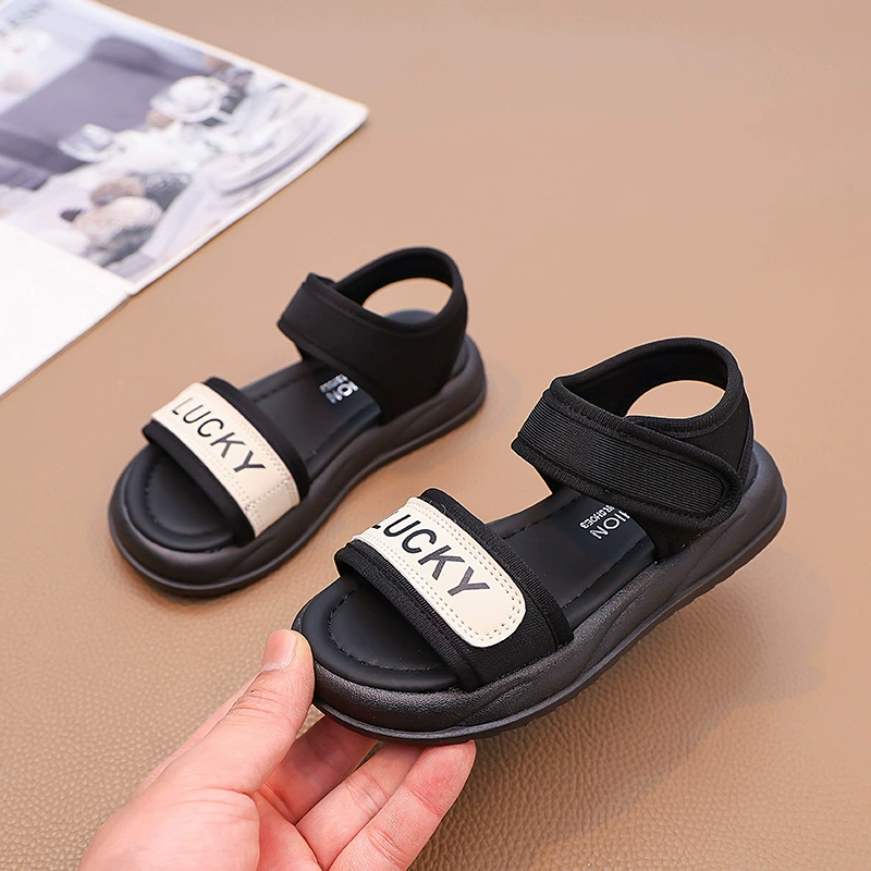 Детские спортивные сандалии на толстой подошве, лето 2025, средняя высота голенища, для юбки, высококачественные французские универсальные пляжные сандалии