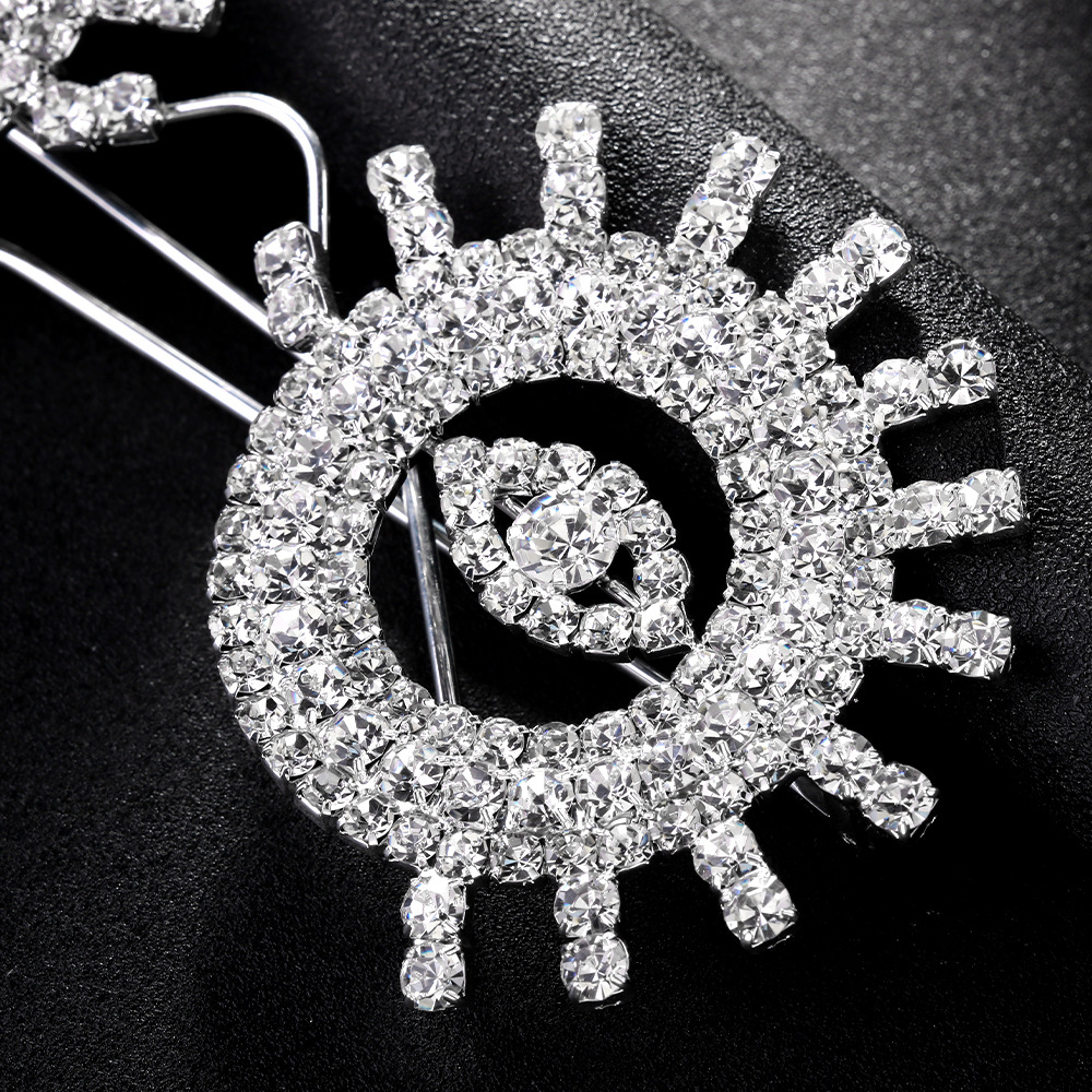 Nuevo marco de gafas redondas transfronterizas hip hop tendencia diamond joyas faciales accesorios de desfile marco de gafas