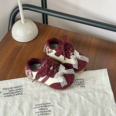 女童鞋子2025秋季新款韩版运动鞋儿童芭蕾风蝴蝶结板鞋女童德训鞋