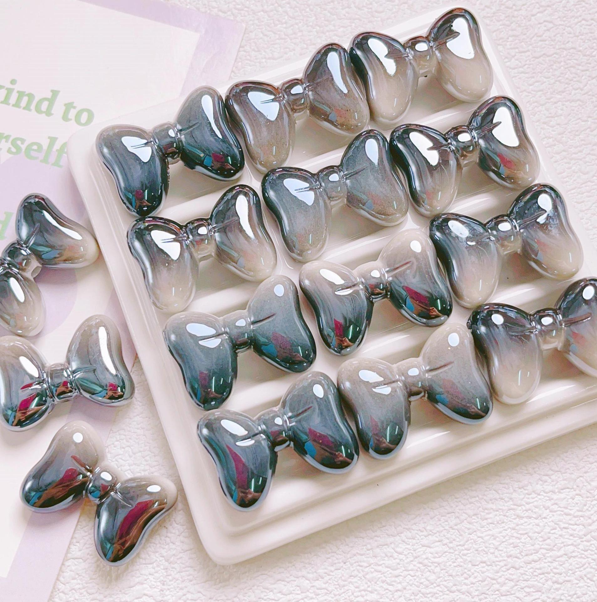 Acrylic Material 10 PCS/Package Less Than 1mm Arylic Bow Knot Polished DIY Jewelry Accessories Beads