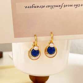 定制简约法式天然贝壳耳环复古高级感时尚小众轻奢气质耳扣耳饰女