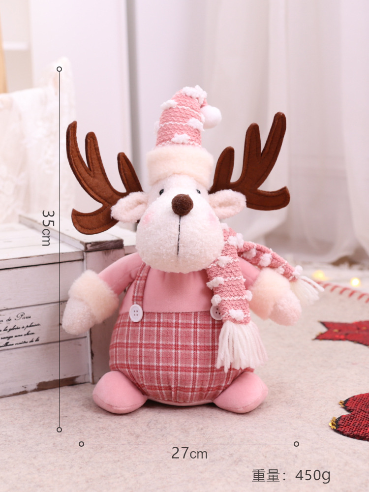 El conjunto de muñecas sin rostro de Navidad transfronteriza decora la Navidad rosa muñeco de nieve enano Papá Noel creativo Adornos navideños