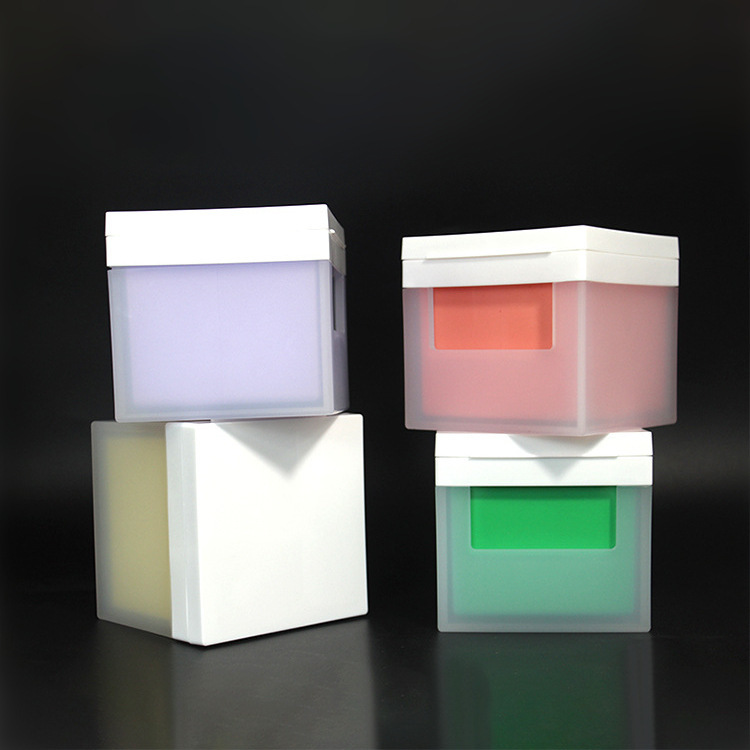 Square Double-Layer Pp Flip Cover Makeup Remover Wet Compress Cotton Sheet Eye Cream Face Cream Mud Mask Replaceable Liner with Tweezers Box