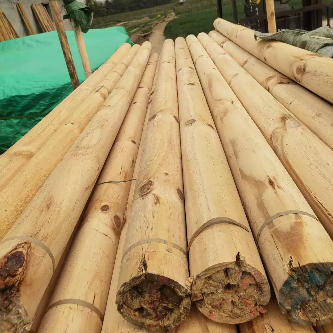 厂家直发木材原木可加工进口新西兰辐射松木芯圆棒木杆各种规格尺