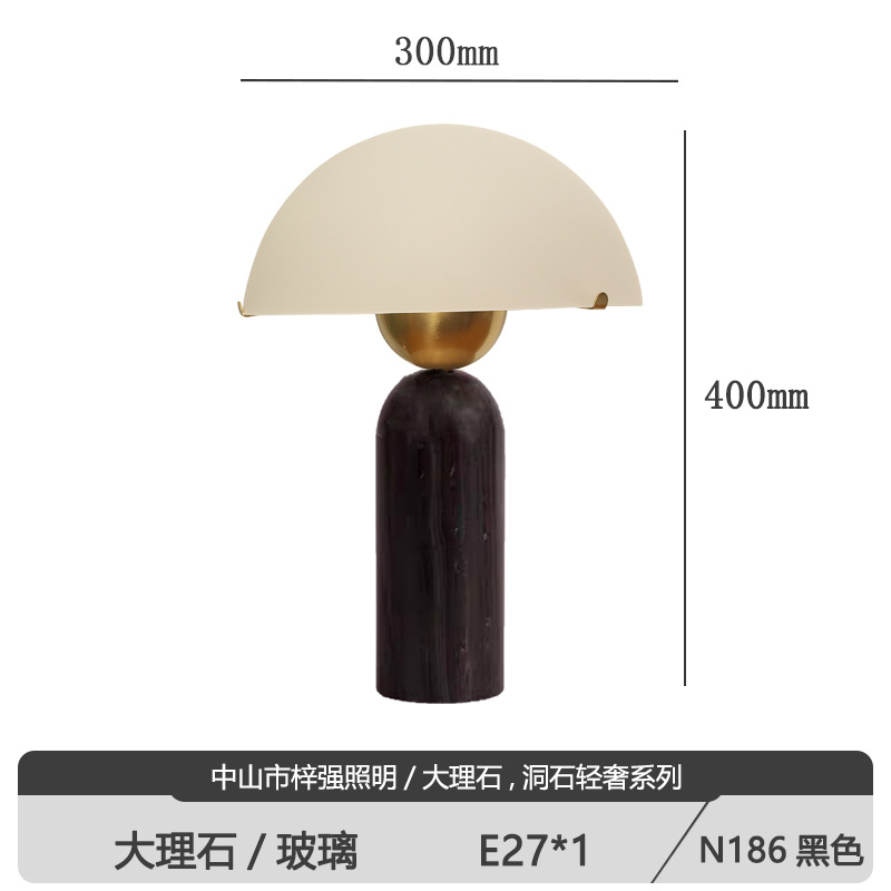 Lámpara de mesa para dormitorio, diseño nórdico moderno y sencillo, lámpara de noche decorativa de mármol para dormitorio de hotel y casa de huéspedes de alta gama