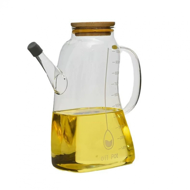 Glass capacious hermetic oil dispenser scaled