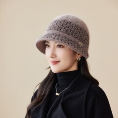 帽子女冬季加绒加厚妈妈帽老太太老年人防寒保暖防风针织毛线盆帽