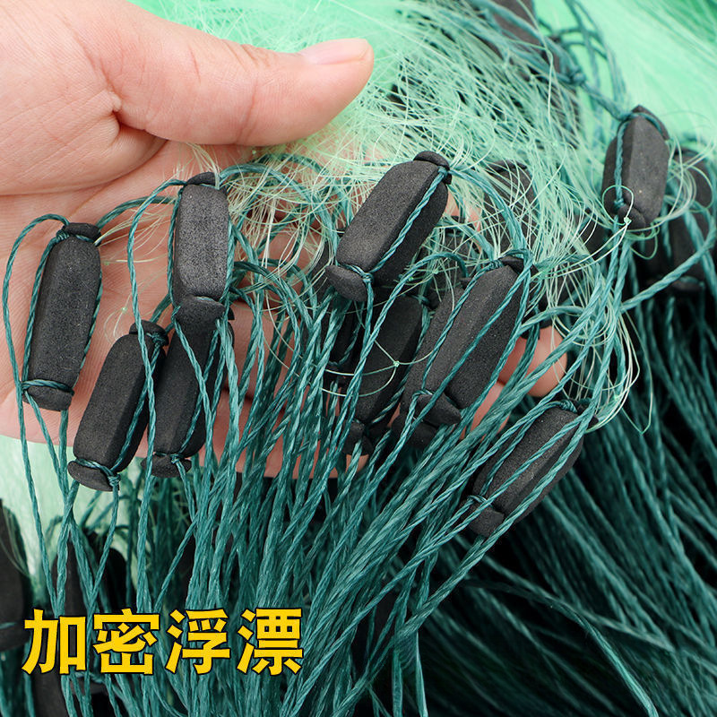 粘网三层加粗网挂网捕鱼鱼1.5米2米3米三层鱼网沉网渔网粘网批发|undefined