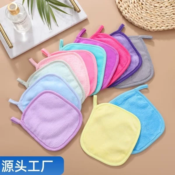 Amazon Clear Water Flannel Makeup Remover Towel Manufacturer's In-Stock Multi-Color Thickened Hooked Face Washing and Makeup Removal Towel