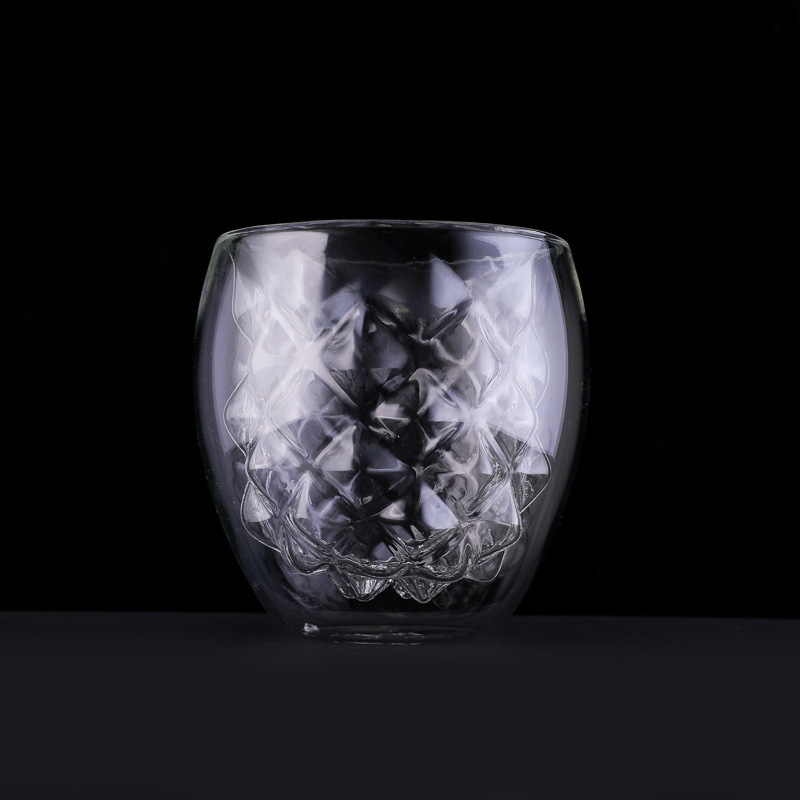 Vidrio de borosilicato creativo taza de jugo de leche taza de vidrio personalizado de doble capa taza de bebida fría tienda de jugo taza de café taza de agua