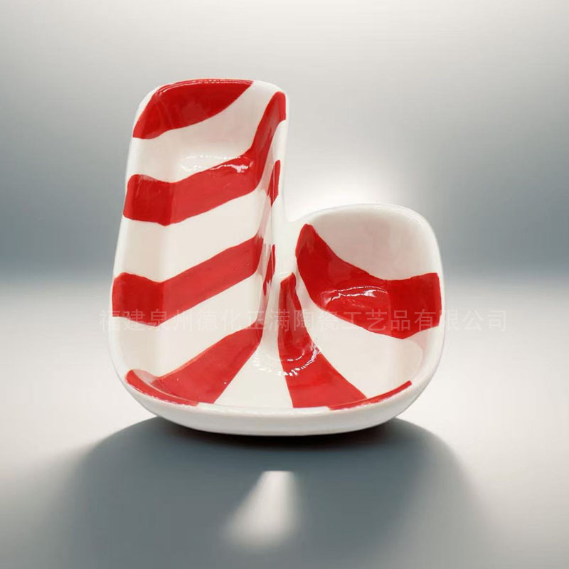 Foreign Trade Cross-Border Creative Ceramic Storage Jars Hand-Painted Candy Series Ceramic L-Shaped Bowl Foreign Trade Cross-Border Creative Ceramic Storage Jars Hand-Painted Candy Series Ceramic L-Shaped Bowl