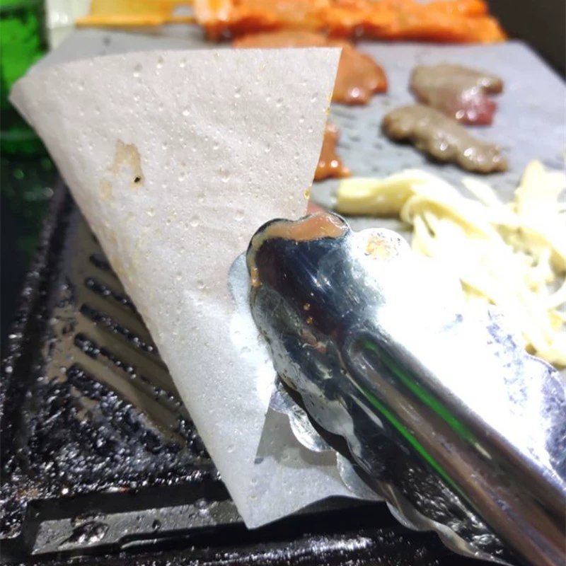 500 листов бумаги для барбекю/духовки, бумага для запекания мяса прямоугольная, впитывающая жир бумага для подложки, утолщённая антипригарная силиконовая бумага